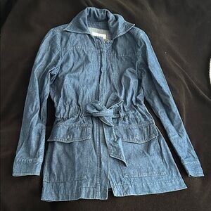 Women's Classic Blue Tie-Waist Denim Jacket